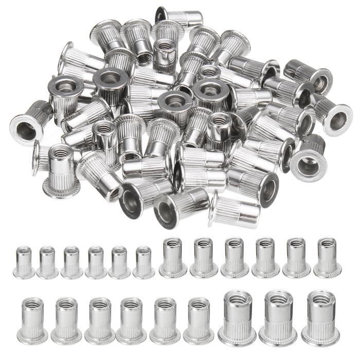 INOX Casquette Rivet Ecrou Insert M6 Écrous Inox Acier Outils 50pcs Auto Fixation 