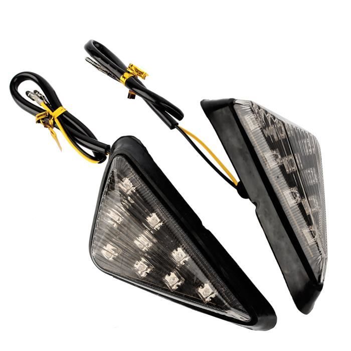 TONYSA Moto Clignotant Lumière, 2 Pcs Moto Bullet Clignotant Lampe Indicateur Lumiere Modification Accessoirecouverture Jaune Argent 73249685