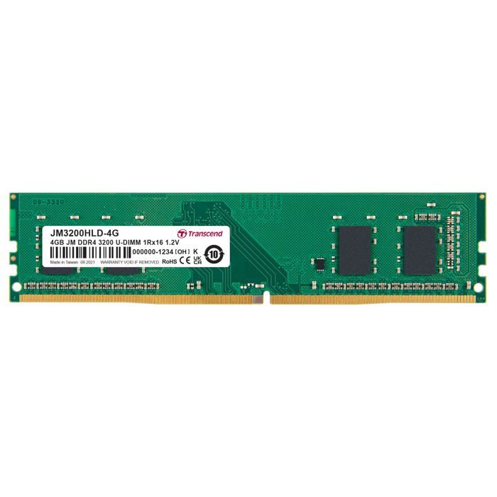 Transcend 4GB JM DDR4 3200 U DIMM 1RX16 5 1 x 4GB 3200 MHz RAM DDR4 DIMM Mémoire vive - vue 3