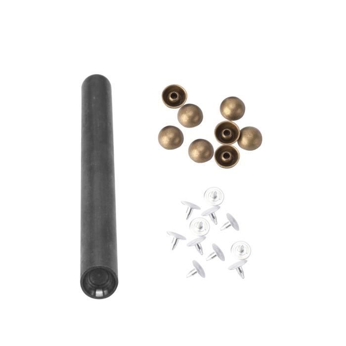 100 Pièces Rivets Clous Ronds Métal Couleur Argent Décoration De Sacs Vetement - Au