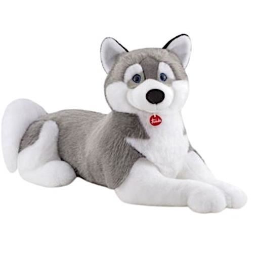 Peluche TRUDI Husky Marcus junior 100 cm Gris Blanc Cdiscount Jeux Jouets