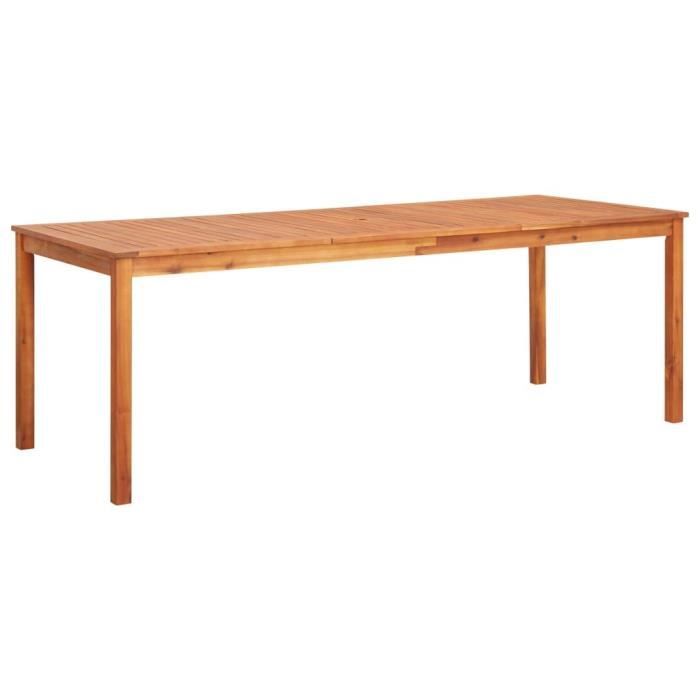 Table de jardin - VIDAXL - 215x90x74 cm - Bois dacacia massif - Marron - Rectangulaire