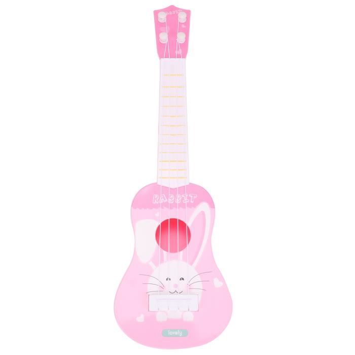 Guitare Jouet HAWILLOSCH - Lapin Rose éducatif, Instrument à Cordes Pour Enfants