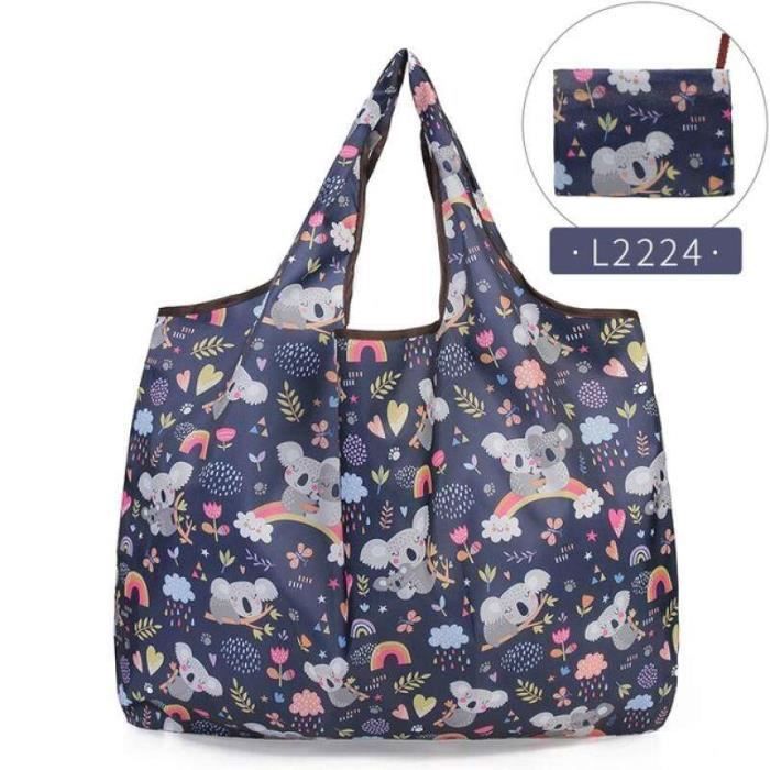 Sac De Courses Pliable Réutilisable En Tissu Oxford - 58x40 Cm, Léger, Supporte 22 Kg