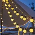 Guirlande solaire LED 10m, 40 lumières, camping tente lampe solaire d’extérieur pour les fêtes de noël et les fêtes féeriques-1