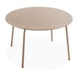 Ensemble table de jardin et 6 fauteuils - Palavas - Taupe - OVIALA - Design contemporain et robustesse-1