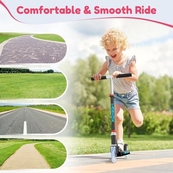 Trottinette Enfants TONBUX 6-12 Ans - Éclairage LED, Hauteur Réglable Trottinette Enfants TONBUX 6-12 Ans - Éclairage LED, Hauteur Réglable