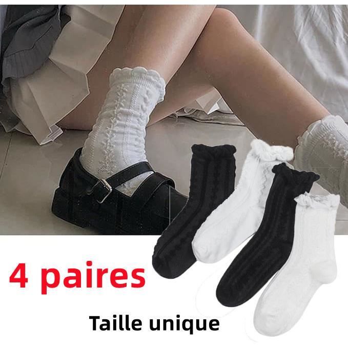 Chaussettes à Froufrous Pour Bébé Fille - Antidérapantes, En Coton Doux (lot De 4 Ou 6 Paires)