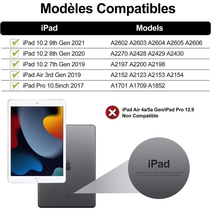 Clavier AZERTY pour iPad 9ème Génération, Compatible avec iPad 10,2  2021-2020-2019(iPad 9e-8e-7e Génération), iPad Air 3 et i[O160] - Cdiscount  Informatique