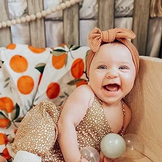 4 Pièces Bandeaux Bébé Fille Avec Fleurs Et Nœuds - Turban Élastique Doux Accessoires Cheveux Nouveau-Né
