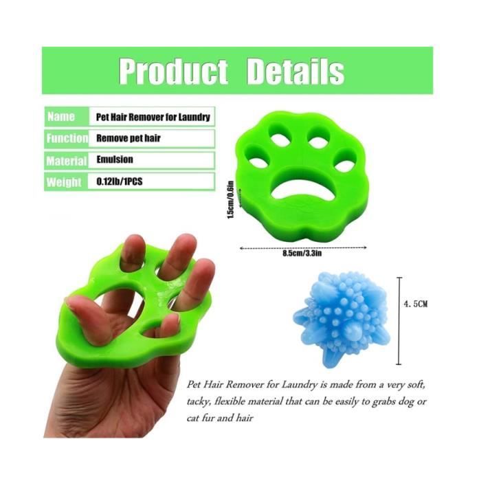 6 Épilateurs Poils Animaux Silicone Pour Machine à Laver - Attrape Poils Vêtements, Canapé, Clavier - Réutilisable Écologique XOXVURI