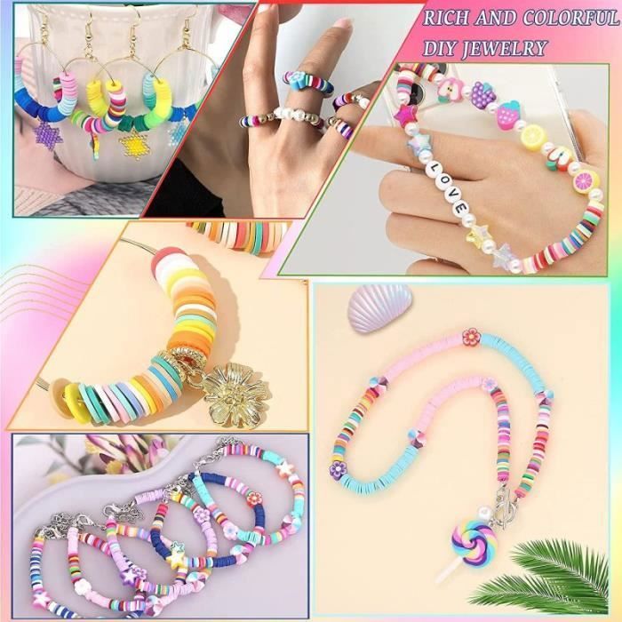 Perles pour Enfants,DIY Perles Plastique Coloré 24 Compartiments Kit De Loisirs Créatifs L'atelier De Bijoux Fabrication de Bracelet Collier en PVC Box comme cadeau pour les enfants filles 480 pièces