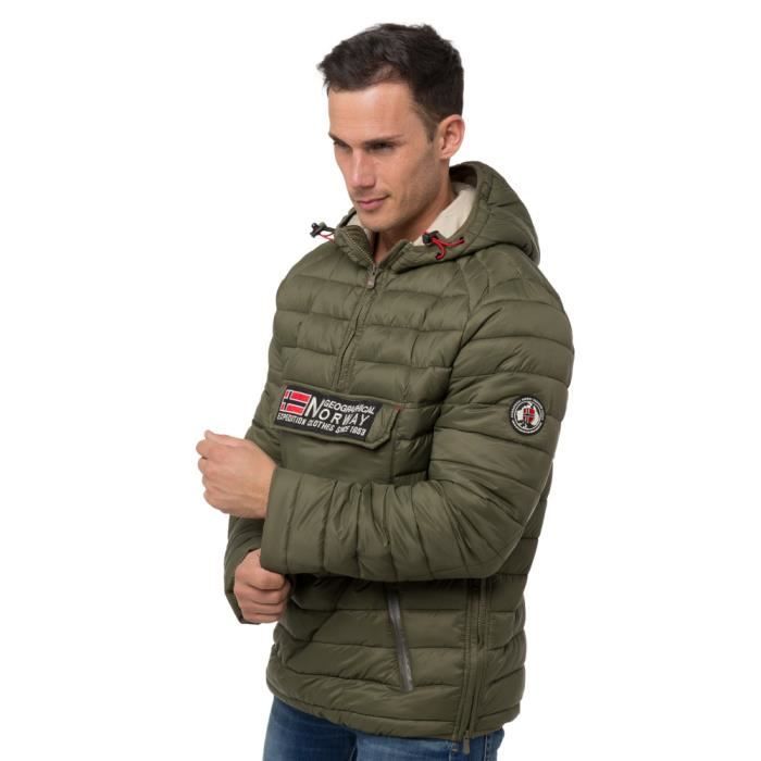 Doudoune homme GEOGRAPHICAL NORWAY DUCKOVER Kaki Fermeture eclair 100 Polyester
