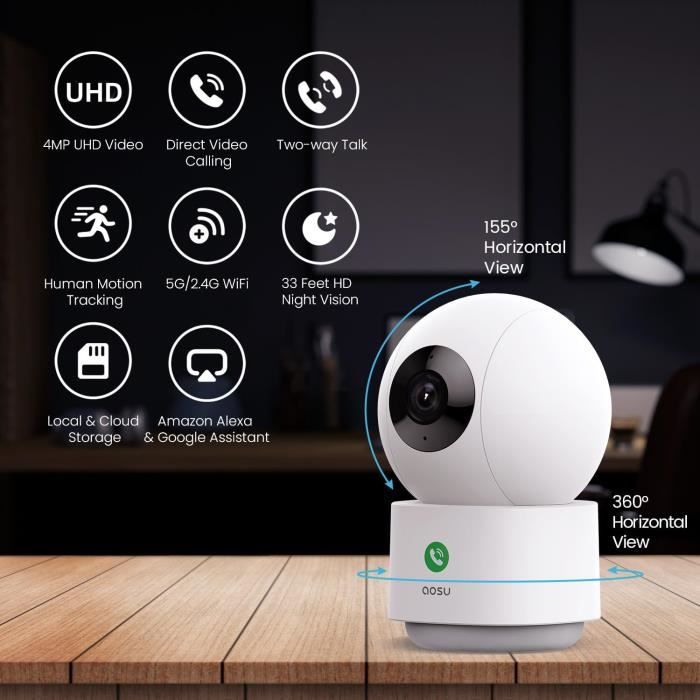 4MP 2.5 K Telecamera Wi-Fi Interno Senza Fili con Batteria 4MP 2.5 K Telecamera Wi-Fi Interno Senza Fili con Batteria