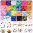 6000 perles d'argile polymère pour accessoires de bijouterie DIY bracelet collier boucles d'oreilles kit d'artisanat cadeau d'enfant-2