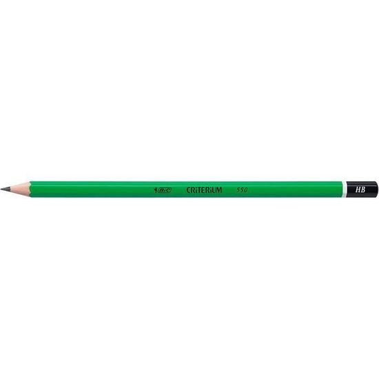 BIC Ecriture Criterium 550 Crayons à Papier - Mine Grasse Et Résistante -  Couleur Grise, 6B, Boîte de 12