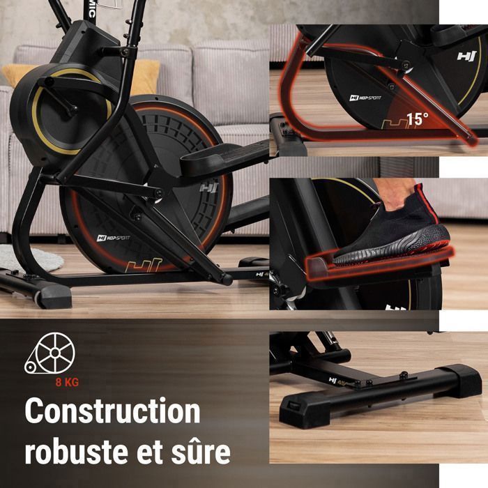 Stepper Velo Vélo elliptique et stepper 2en1, Hop-Sport HS-450B Dynamic, Masse d ...