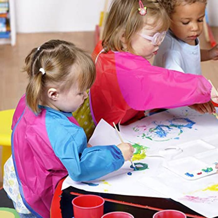 Tablier Peinture Enfant, Blouse Peinture, Imperméable Tablier Manches Longues avec Poches pour