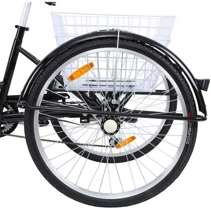 Ridgeyard Tricycle Adulte 26 3 Roues 7 Vitesse Velo Tricycle Adulte Bicycle Trike Cruise avec Basket Noir Cdiscount Sport