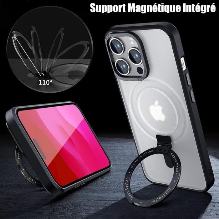 Coque pour iPhone 15 Pro - Protection Transparente Rigide Contour Bleu avec  Cercle Magnétique et Protection Objectif Arrière - Cdiscount Téléphonie