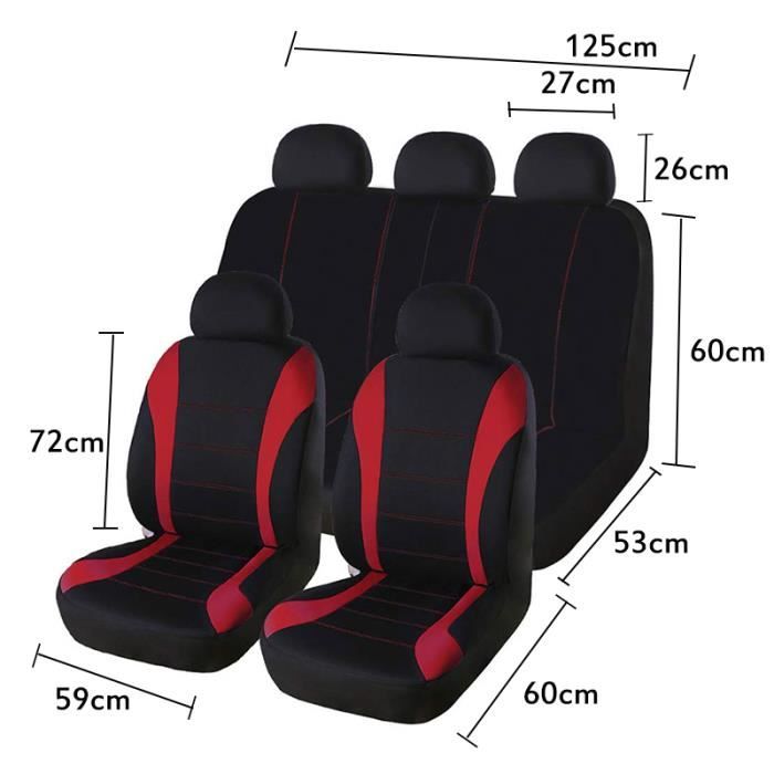 Housses De Siège Auto Red Rain – 9 Pièces, Cuir, Compatibles Airbag, Pour Voiture/SUV, Couleur Rose