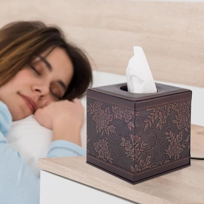 Boîte à Mouchoirs En Cuir PU Avec Fermeture Magnétique - Pour Maison, Voiture, Bureau - Noir - Design Moderne Et Pratique - 7