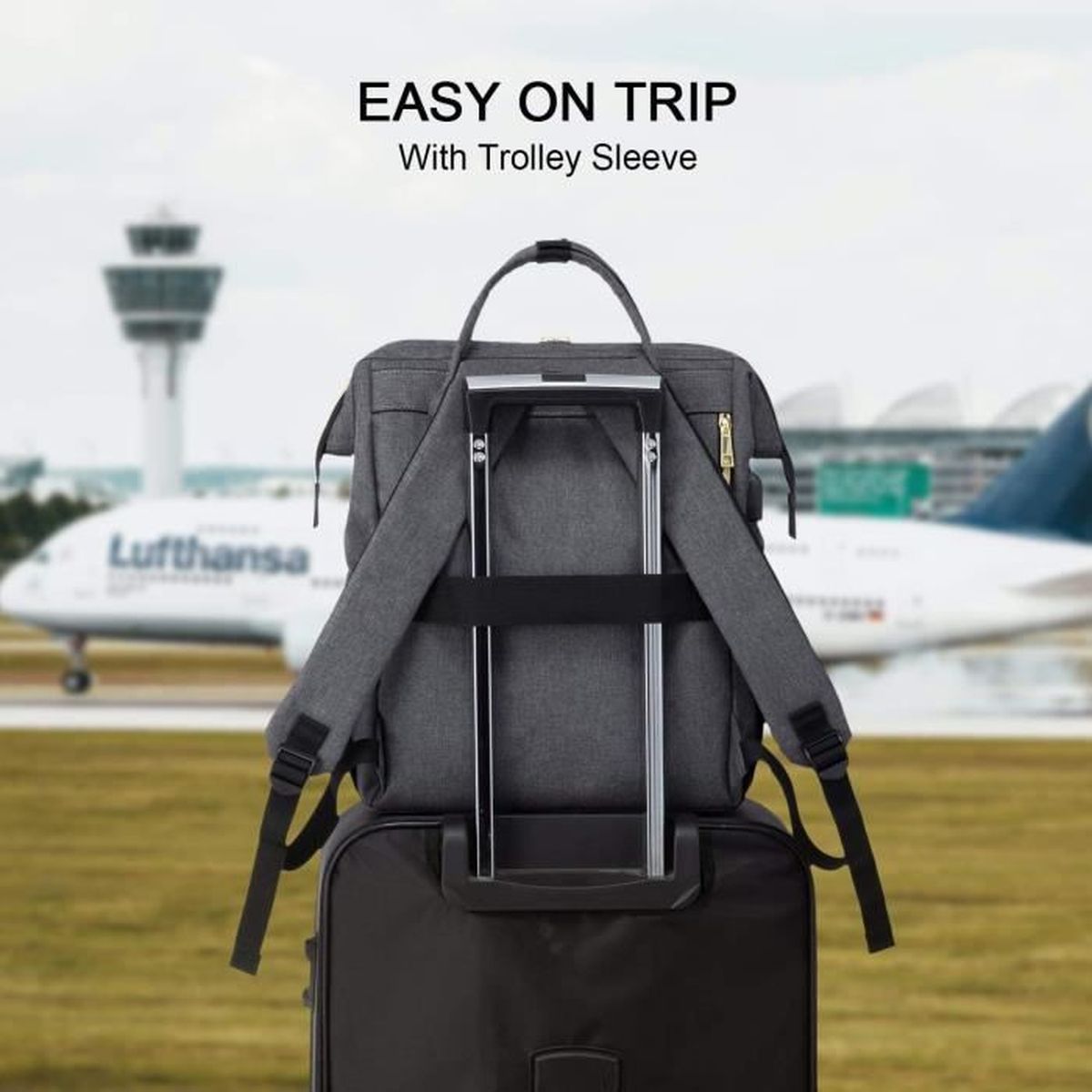 élégant Sac à Dos pour Ordinateur avec Port de Chargement USB LOVEVOOK Sac à Dos Femme Imperméable Sac a Dos PC Portable 14 Pouces pour Collège Voyage Affaires Gris élégant Sac à Dos pour Ordinateur avec Port de Chargement USB LOVEVOOK Sac à Dos Femme Imperméable Sac a Dos PC Portable 14 Pouces pour Collège Voyage Affaires Gris