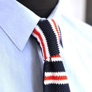 Cadeaux pour Hommes Classique pour homme bicolore à rayures à motifs soie cravate cravate rouge