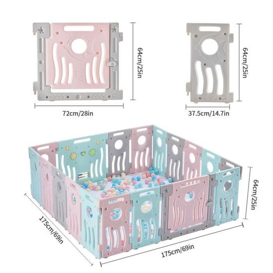 Lontek Parc De Jeu Bebe Interieur Et Exterieur 18 Panneaux Cdiscount Puericulture Eveil Bebe