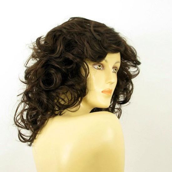 Perruque Synthétique Bouclée Mi-longue Châtain Cuivré Intense - Réf. JAMELIA 322, Neuve Avec étiquettes