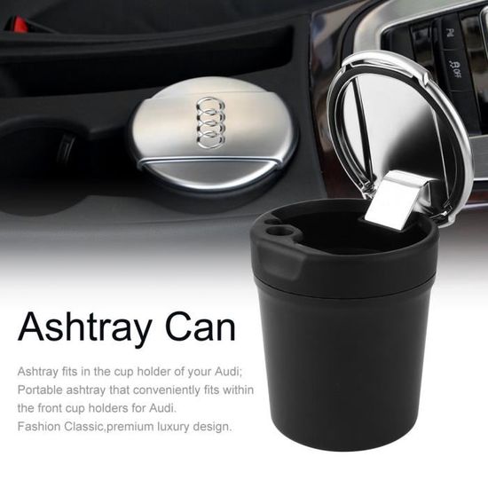 Cendrier portatif anti-fumée Winomo pour porte-gobelet de voiture Noir