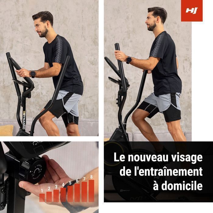 Stepper Velo Vélo elliptique et stepper 2en1, Hop-Sport HS-450B Dynamic, Masse d ...