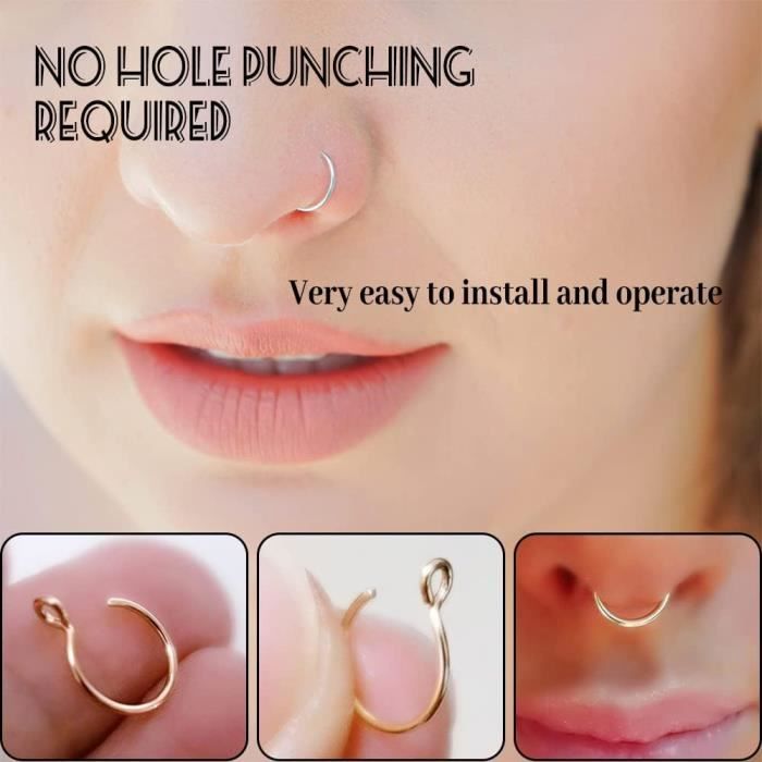 Faux Piercing Nez Anneaux Faux Septum Piercing Piercing Nez Or Fake Nose Ring Ensemble De Faux Anneau De Nez Piercing S u2336 Achat Vente piercing nez Faux Piercing Nez Anneaux 2336