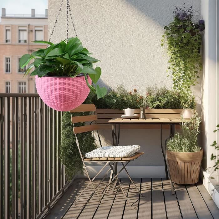 Lot De 2 Paniers De Fleurs à Suspendre Au Mur En Fer Demi-rond Avec