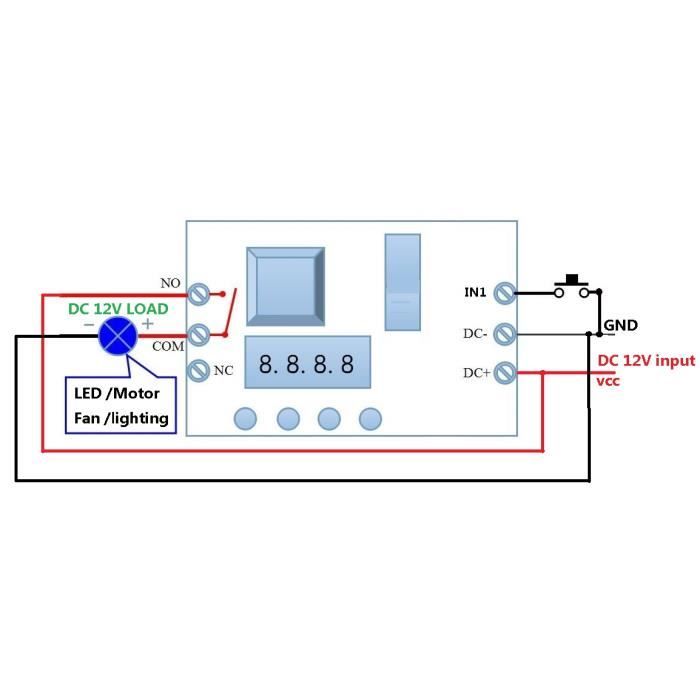 DC 12V DC Multifonction Self-lock Relay PLC Cycle Timer Module Delay ...