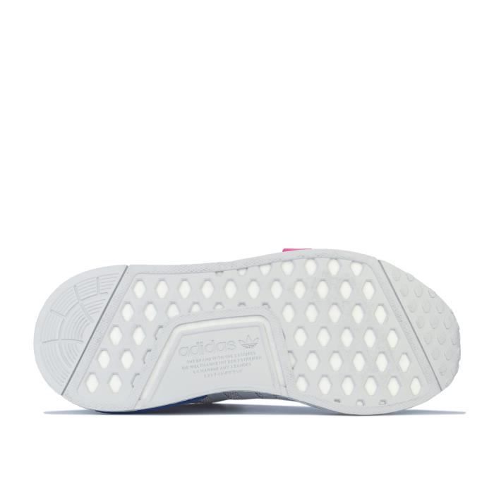 Baskets Adidas Originals Nmd R1 Pour Fille En Gris Et Rose. Gris