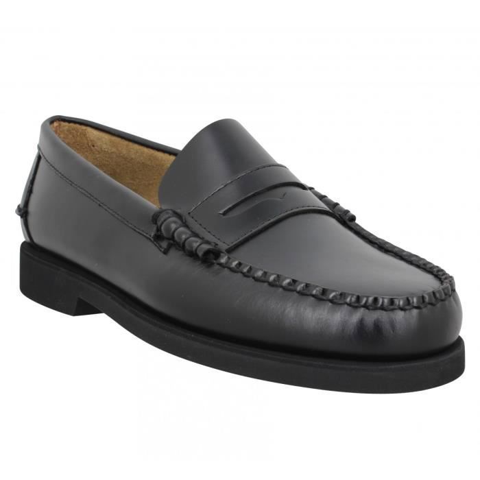 Mocassins Homme Sebago Dan Polaris W Wide Noir 013137 41 5 Black Noir Cdiscount Chaussures