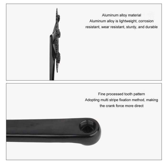 Kit Manivelle VTT 170mm + Plateau - Pédalier Aluminium Compatible Shimano (7-10v)