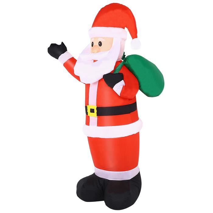 Decoration Exterieur Jardin Père Noël Gonflable LED 1.8m Joiedomi