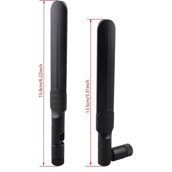 2 x 8dBi WiFi RP-SMA Male Antenna 2.4GHz 5.8GHz Dual Band 2 x 15CM U.FL/IPEX to RP-SMA Female Pigtail Cable for Mini PCIe Card Wireless Routers, PC Desktop, Repeater, FPV UAV