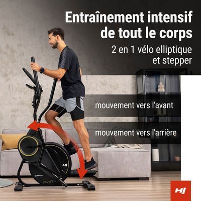 Vélo elliptique et stepper 2en1, Hop-Sport HS-450B Dynamic, Masse