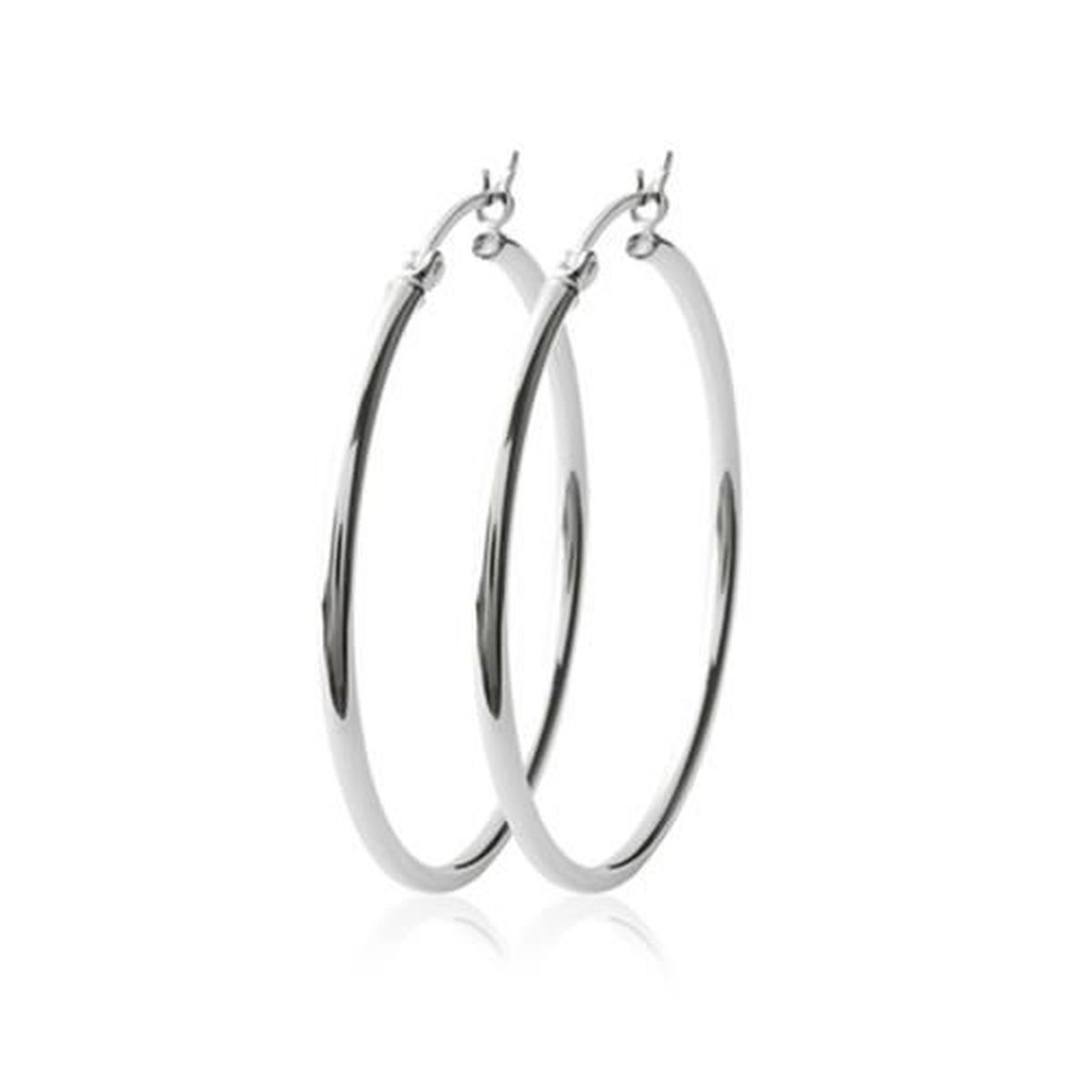 Boucles D/'oreilles Grandes Créoles 7 cm Argent Massif 925//1000 Bijoux Femme