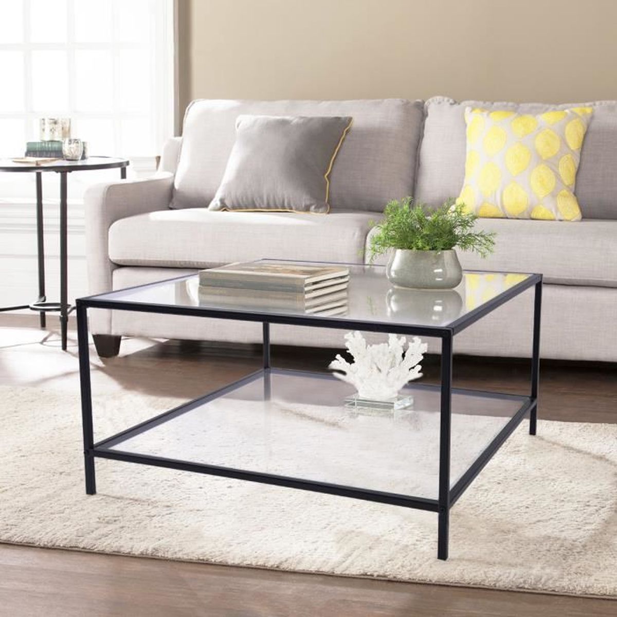 Furniturer Table Basse En Verre Sun Design Achat Vente Table