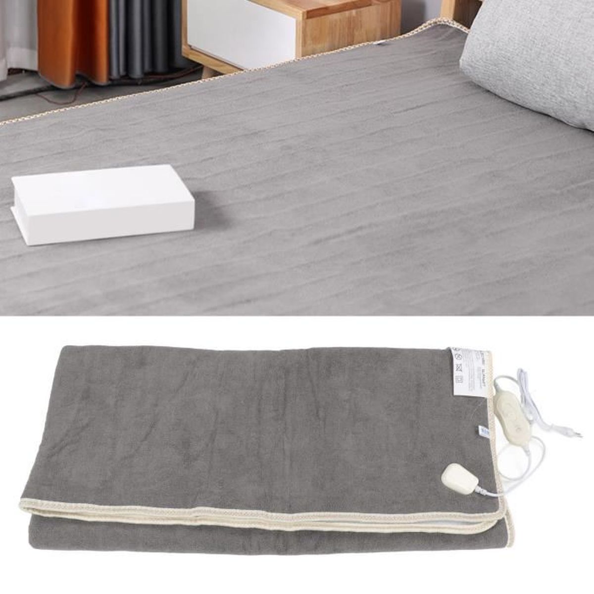 SURENHAP Couverture chauffante électrique 1 commande à clé 60s