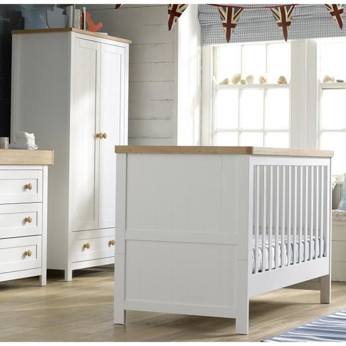 Lit Bebe Evolutif Moderne Blanc 70x140 Cdiscount Maison