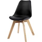 Lot de 6 Chaises - HOME DESIGN INTERNATIONAL - Design Scandinave - Noir Mat - Simili Cuir - Bois de Hêtre