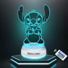 KENLUMO Lampe Stitch Noël Enfant Cadeau Lampe de chevet LED télécommande Touchez pour changer decouleur decoration veilleuse fille