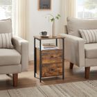 Table de chevet VASAGLE avec 2 tiroirs, Style industriel, Marron rustique et noir
