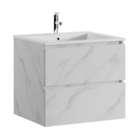 Meuble de salle de bain Inca 60 cm - Badplaats - Marbre Blanc - Ensemble avec lavabo