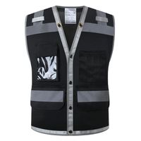 XL-chest 134cm - 105 noir - Gilet De Sécurité Réfléchissant, Veste De Sécurité, Vêtements De Travail Multi-po